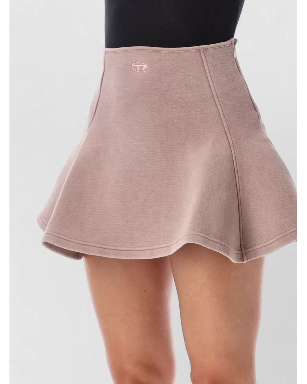 DIESEL Pink Cotton A-Line Mini Skirt