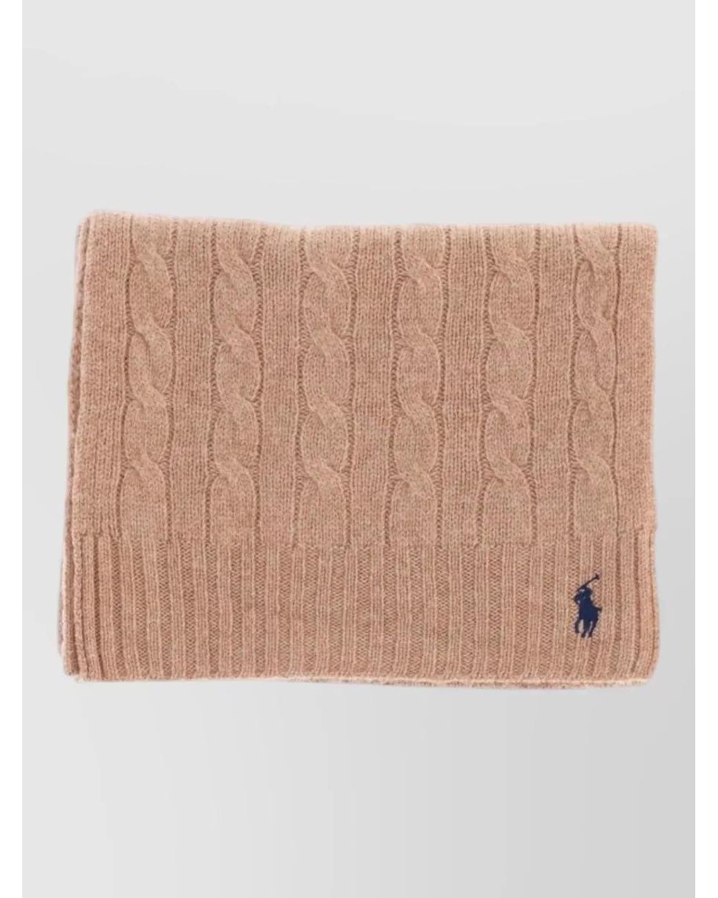 Polo Ralph Lauren Natural Wool Cashmere Cable Knit Scarf