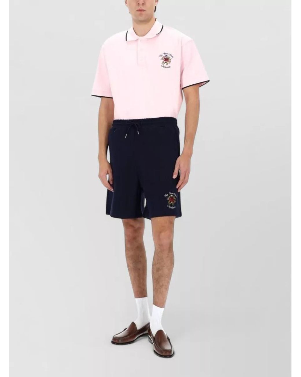 Drole de Monsieur Pink Relaxed-Fit Polo Shirt for men