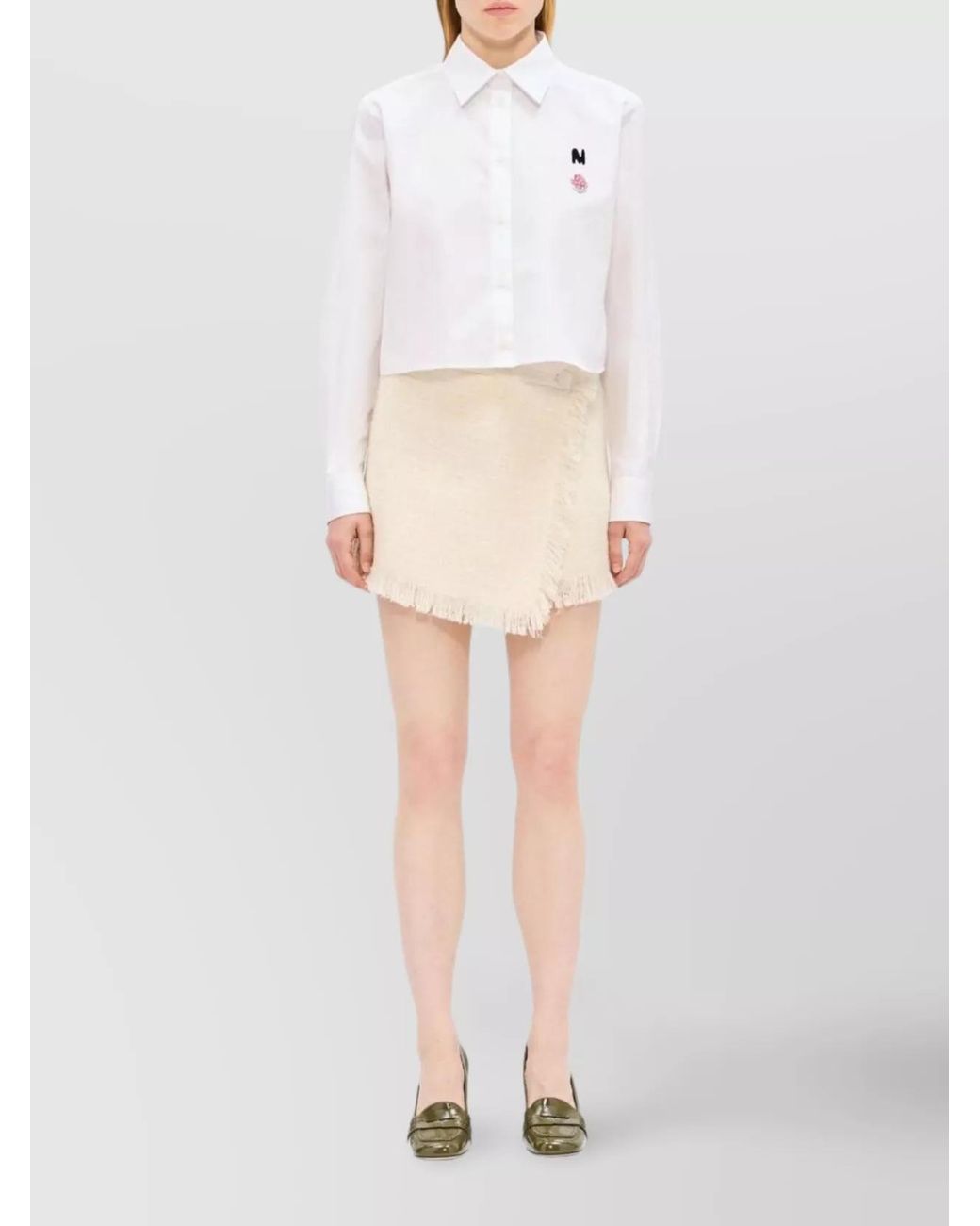 MSGM White Tailored Shorts