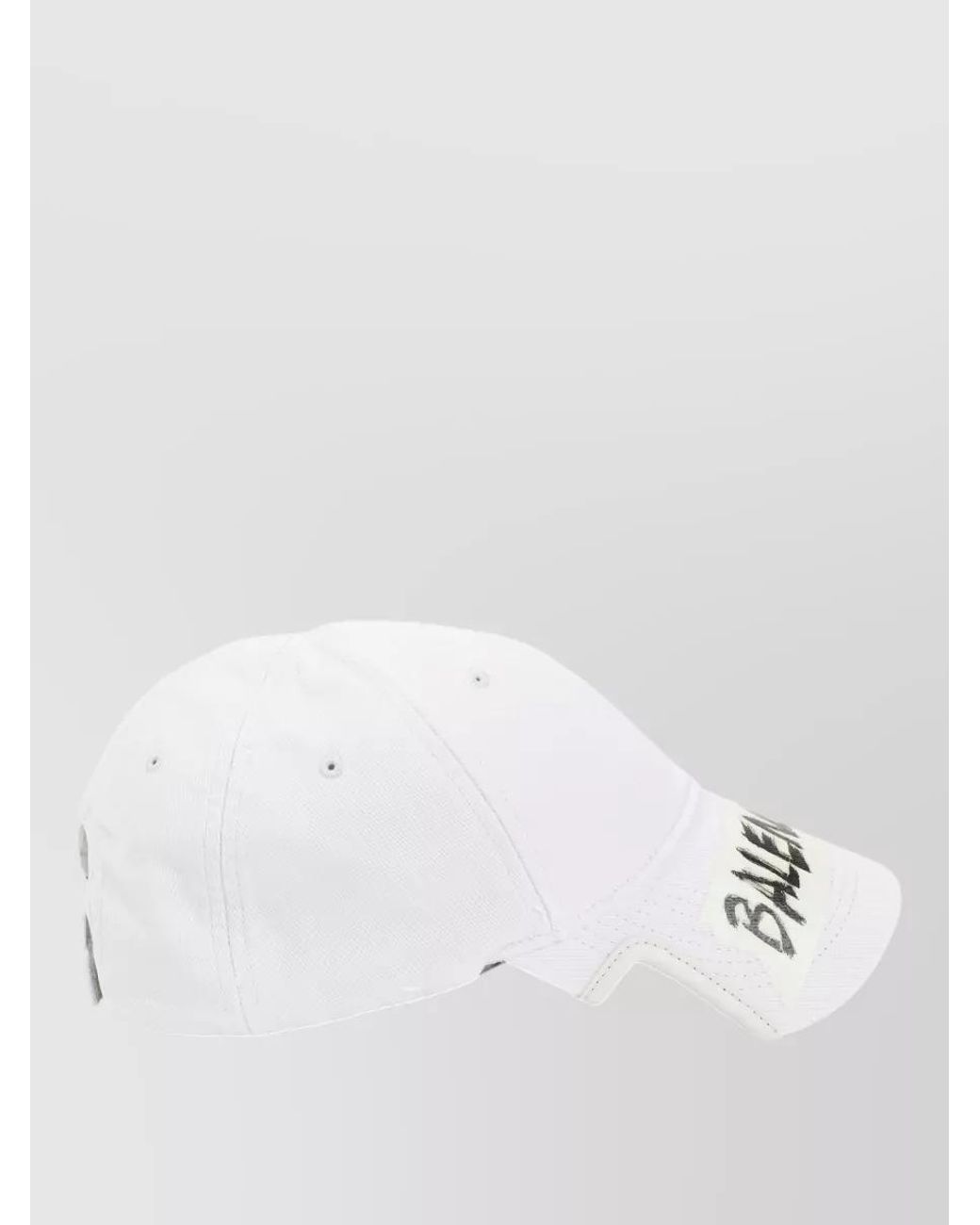 Balenciaga White Cotton Logo-Print Baseball Cap for men