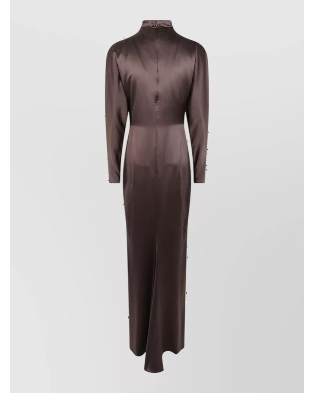 Max Mara Brown Silk Maxi Dress