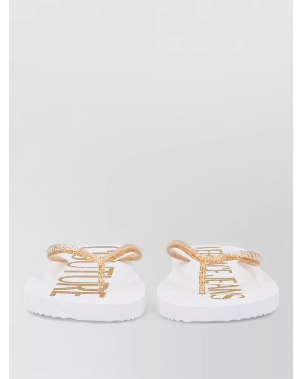 Versace Jeans Couture Natural Logo Flip Flops