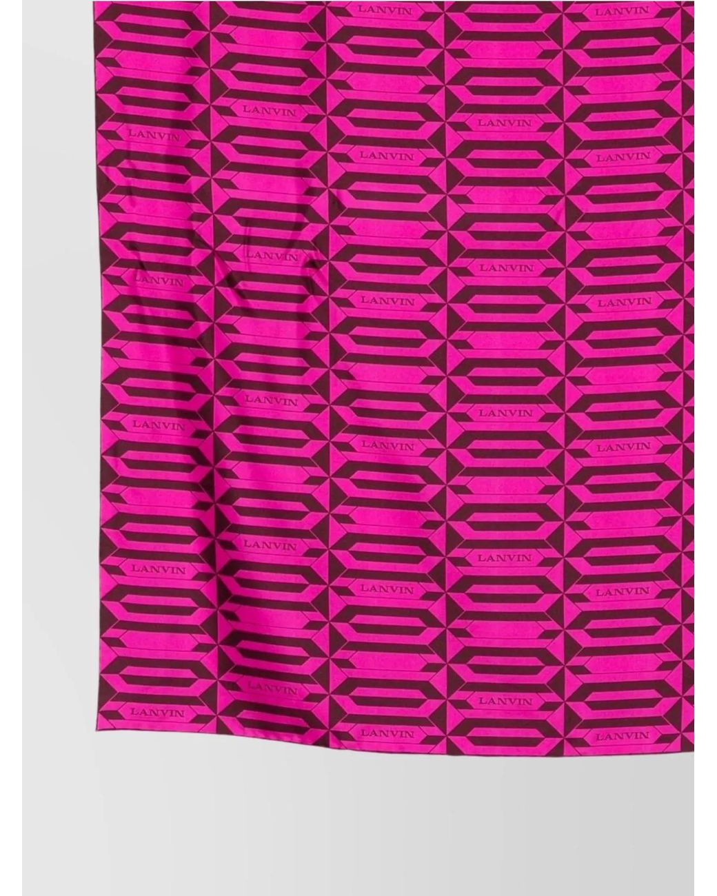 Lanvin Pink Silk Printed Scarf