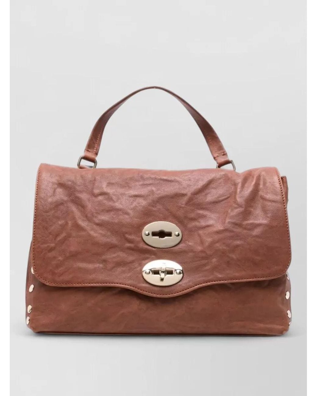 Zanellato Brown Lamb Leather Shoulder Bag