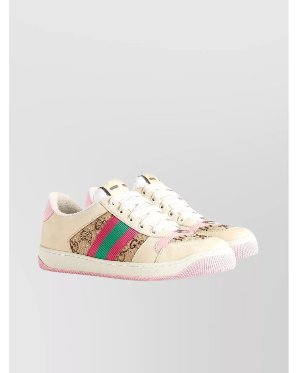 Gucci White Crystal-Embellished Low-Top Sneakers