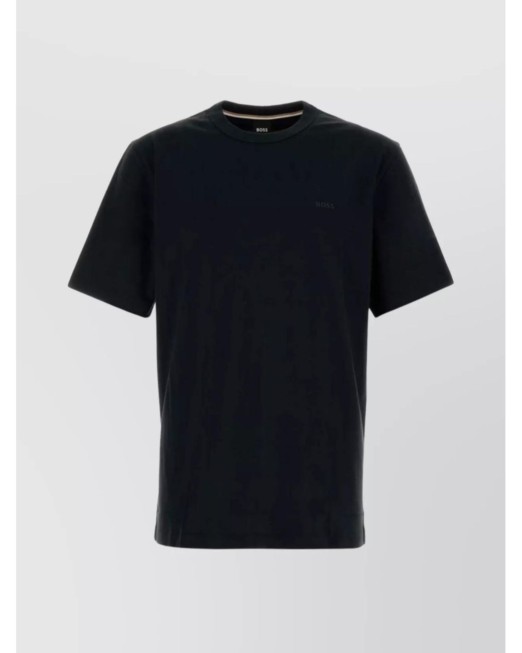 Boss Black Crew Neck Cotton T-Shirt With Short Sleeves for men