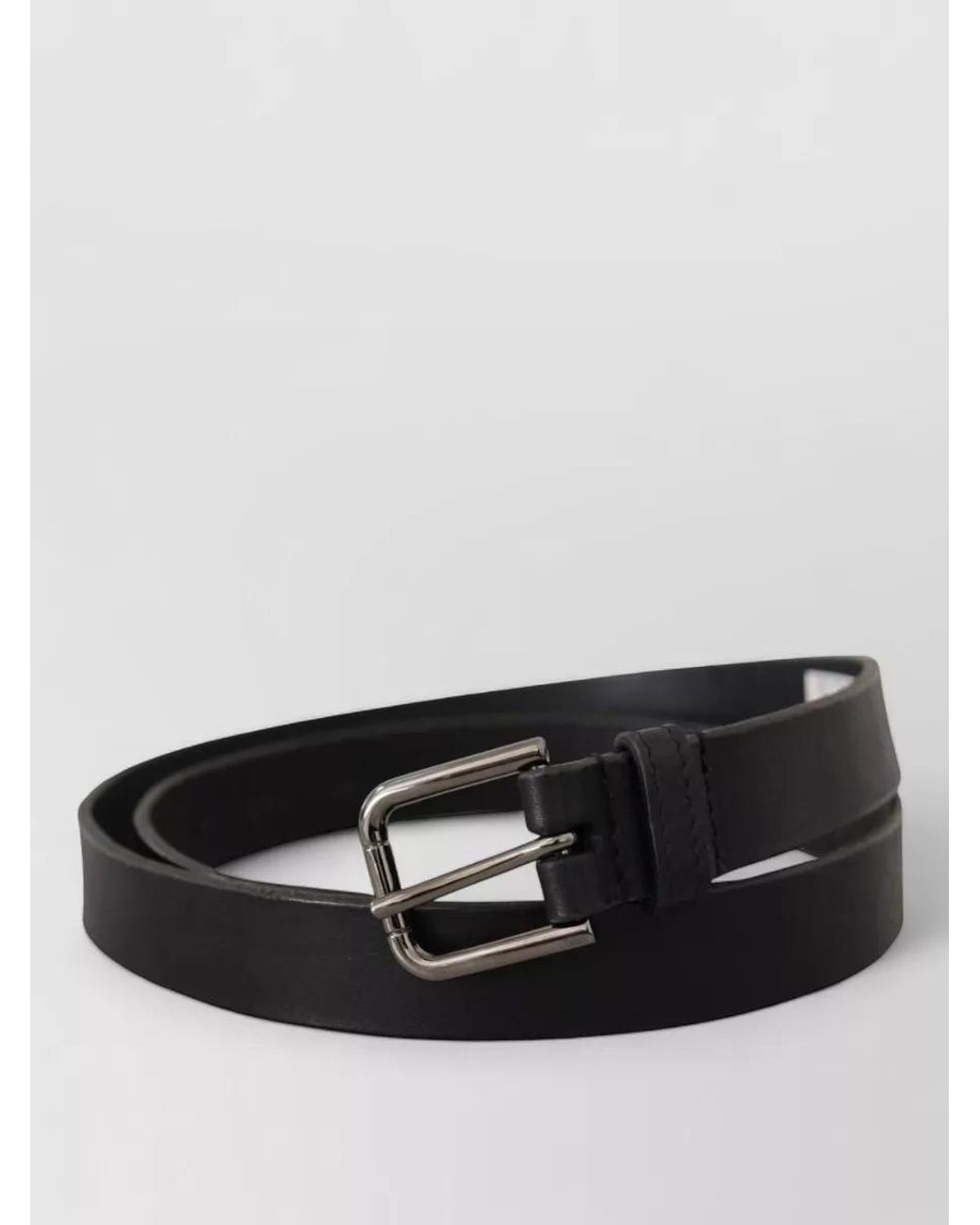 Dolce & Gabbana White Leather Logo Buckle Belt for men