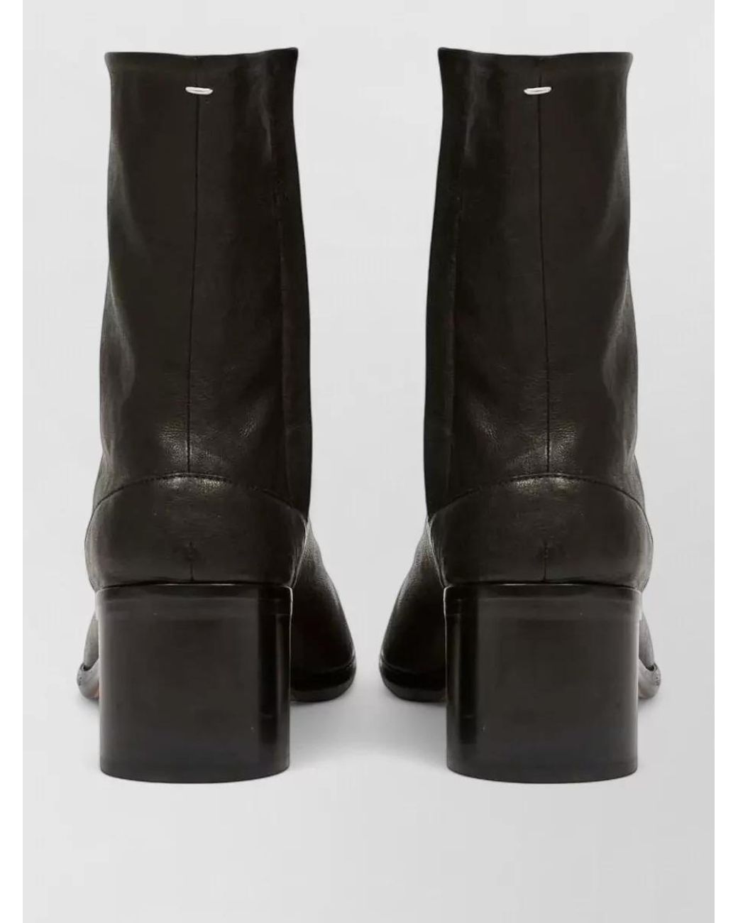 Maison Margiela Black Leather Tabi Ankle Boots for men