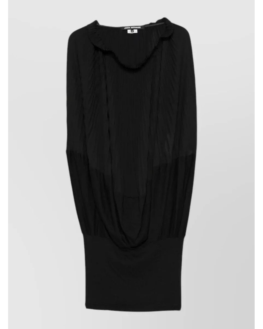 Junya Watanabe Black Pleated Draped Sleeveless Blouse