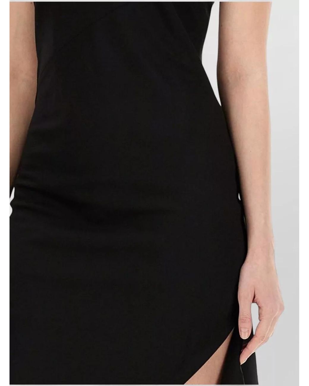 Helmut Lang Black Virgin Wool Midi Dress