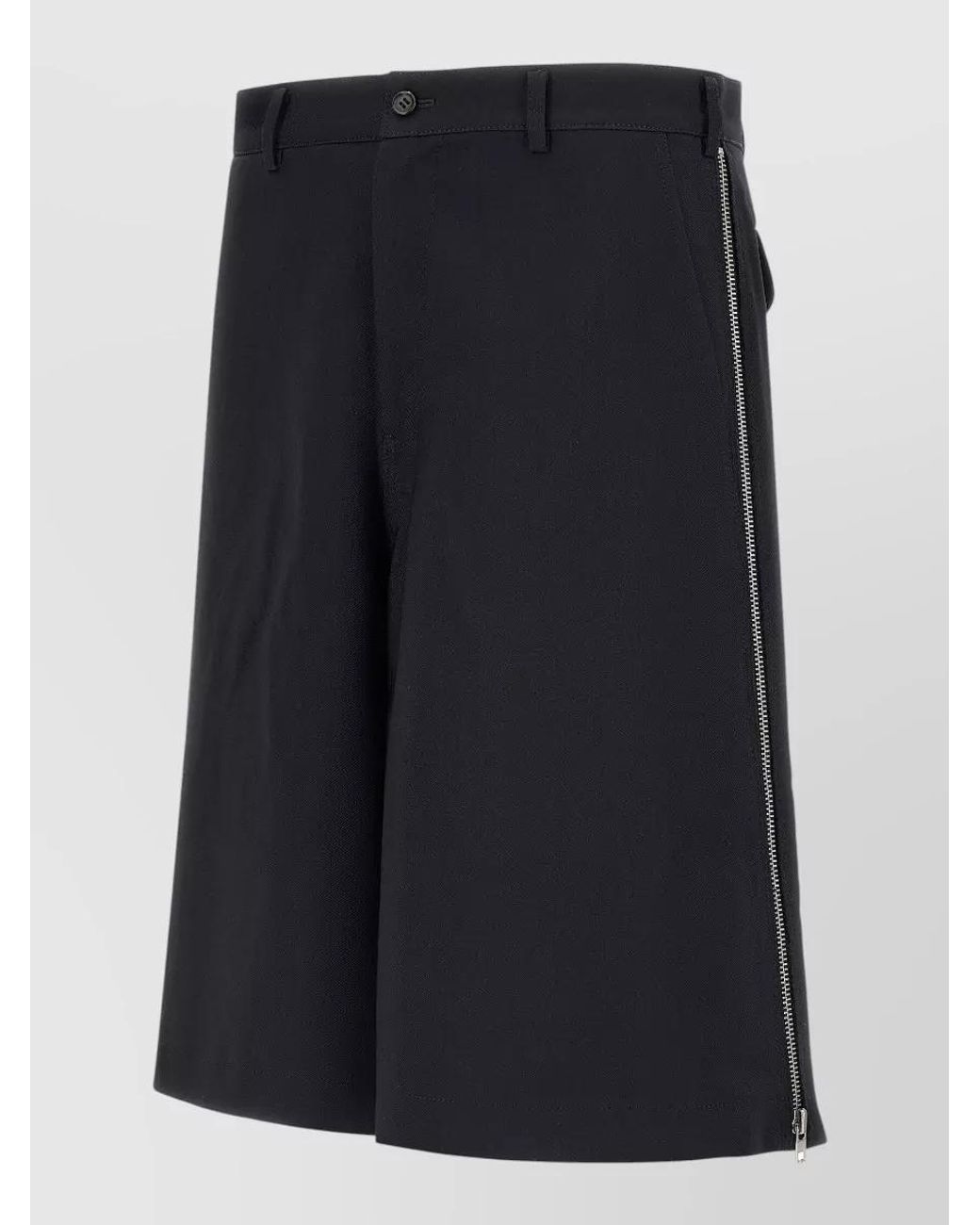 Comme des Garçons Blue Herringbone Wide-Leg Bermuda Shorts for men