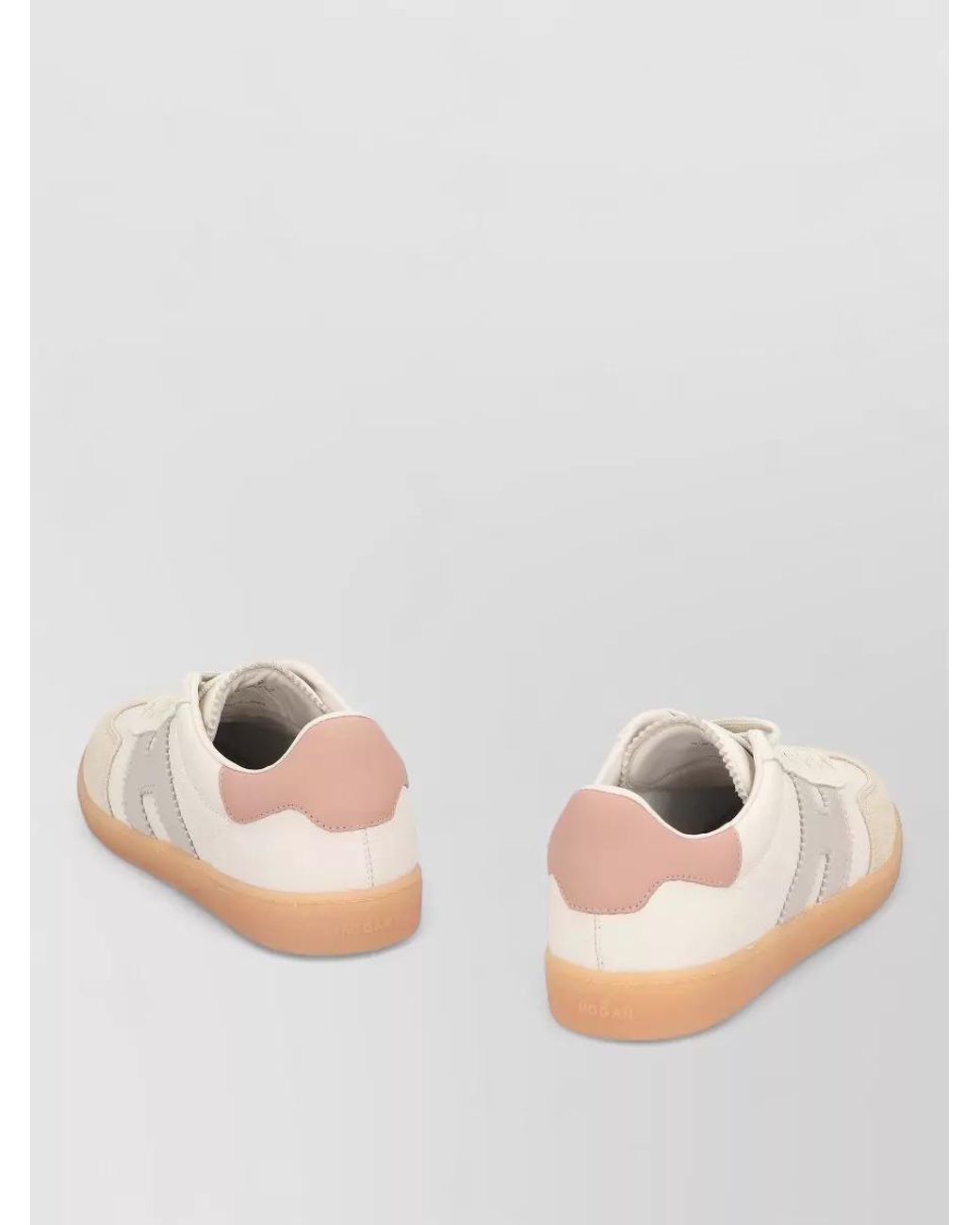 Hogan Natural Leather Lace-Up Sneakers