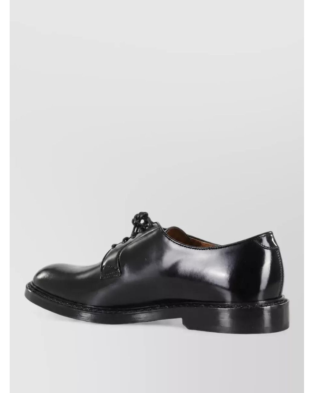 Doucal's Black Leather Derby Shoes for men