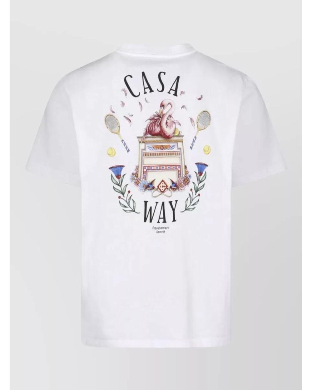 Casablanca White Organic Cotton Logo Print Short Sleeve T-Shirt for men
