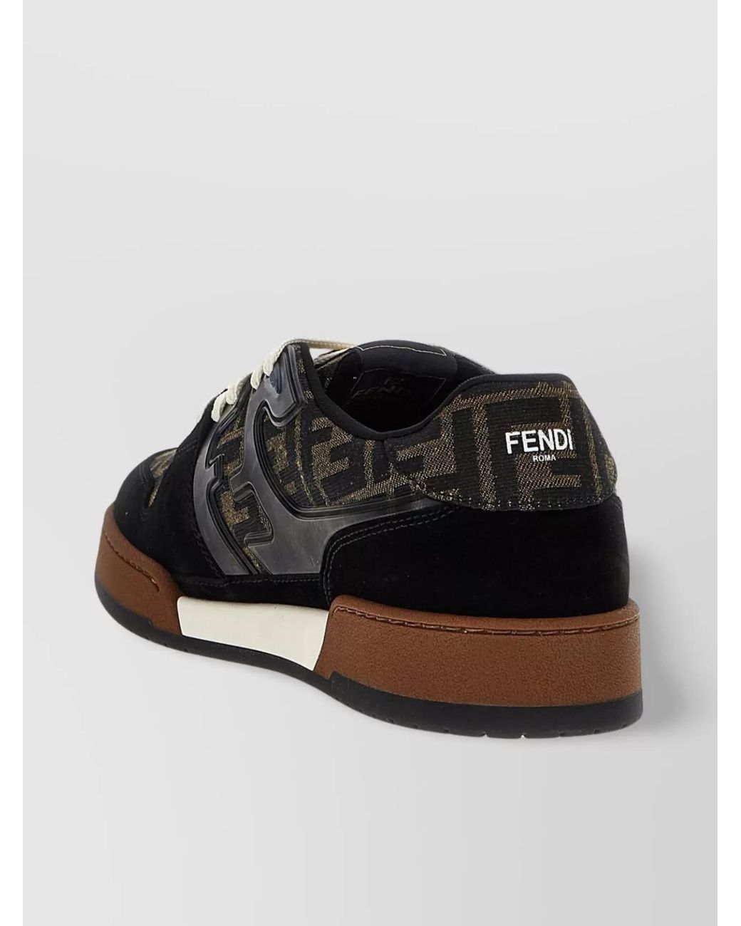 Fendi Black Jacquard Low-Top Sneakers for men