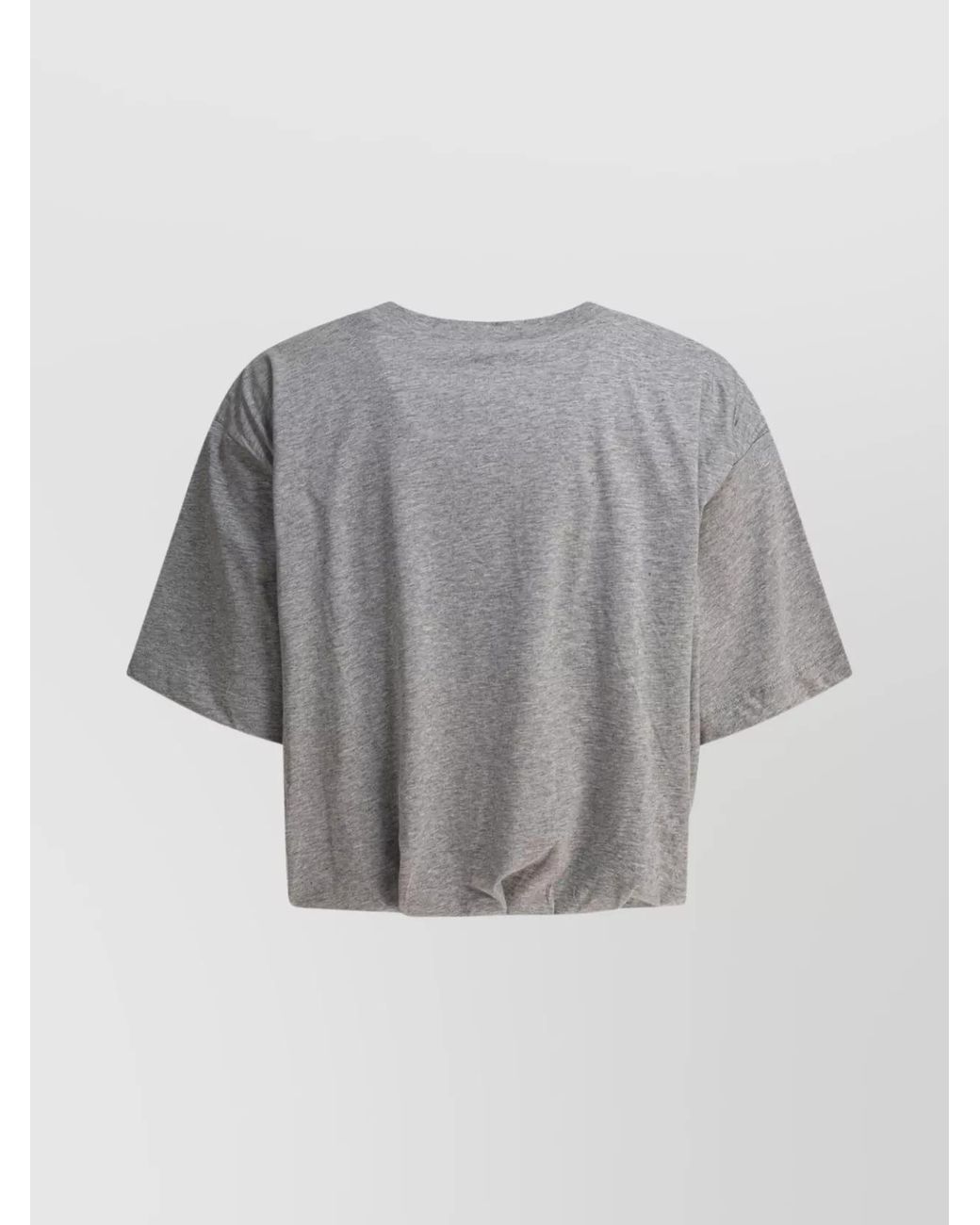 Pinko Gray Cotton Logo Embroidered Short-Sleeve T-Shirt
