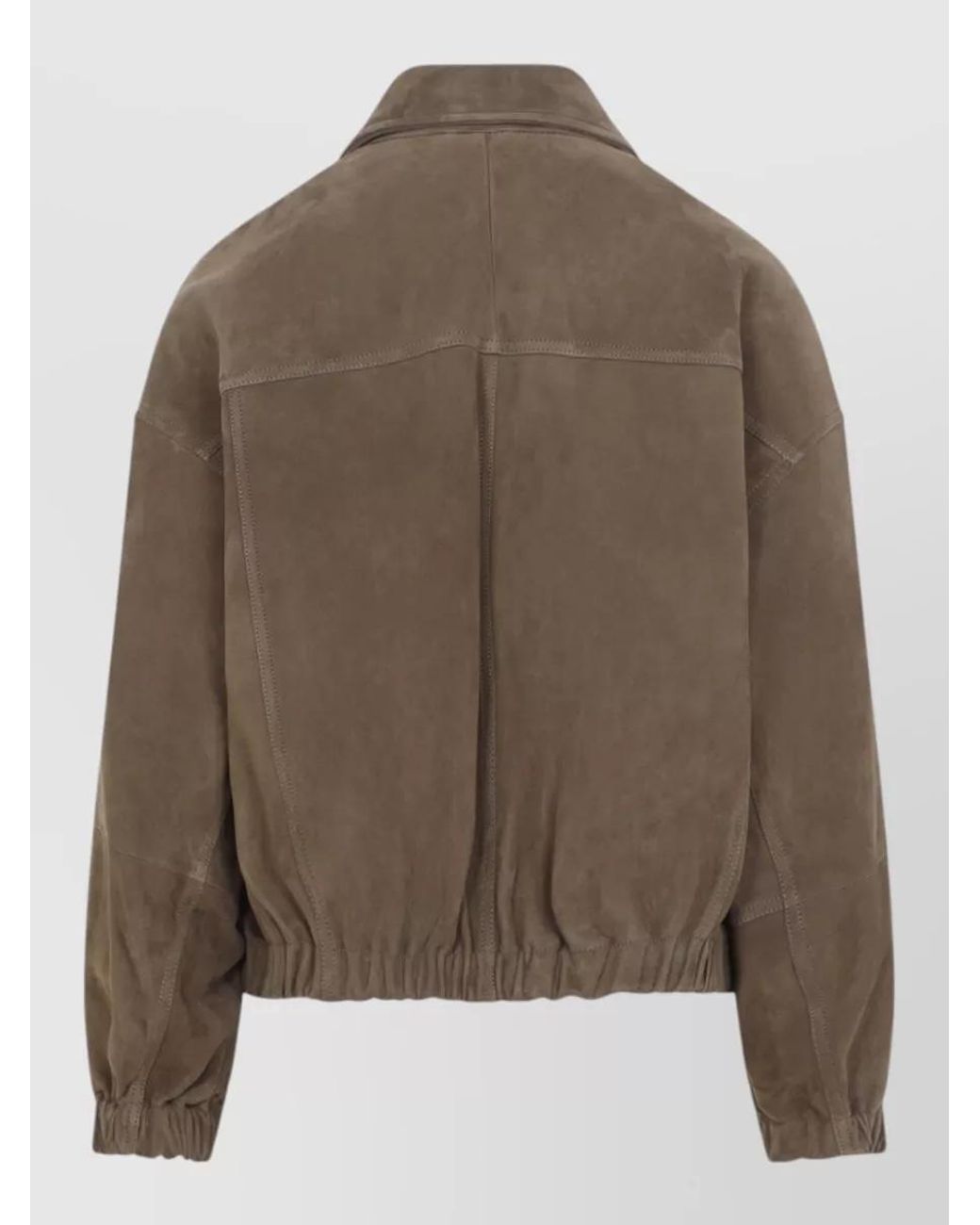Brunello Cucinelli Brown Suede Leather Single Breasted Coat