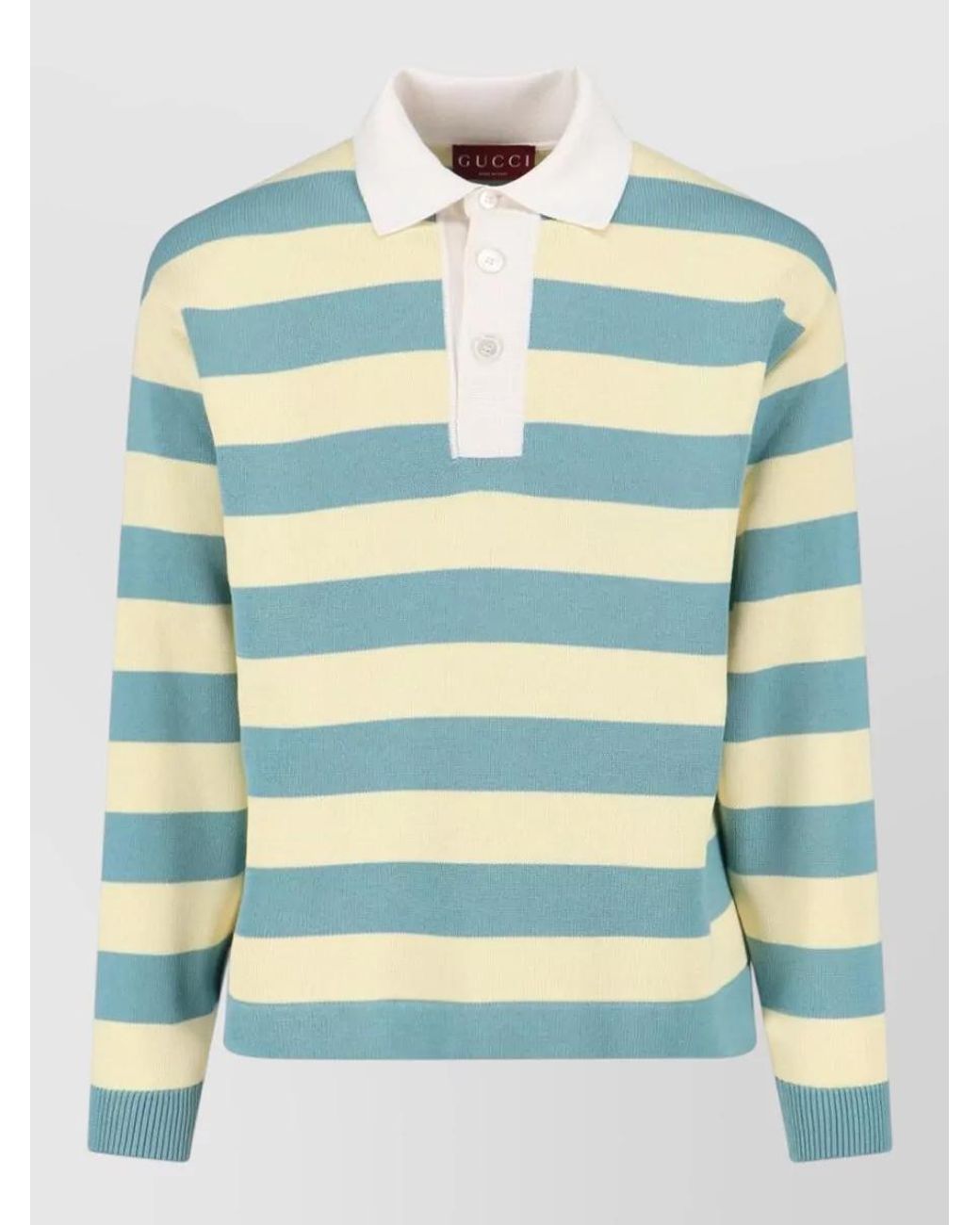 Gucci Blue Silk Polo Shirt for men