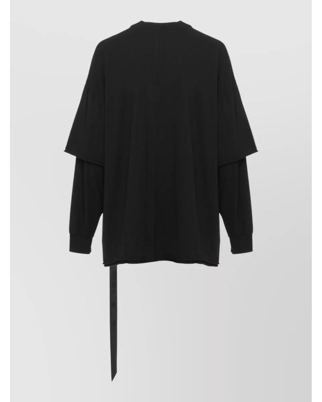 Rick Owens Black Cotton Layered Long-Sleeve T-Shirt for men