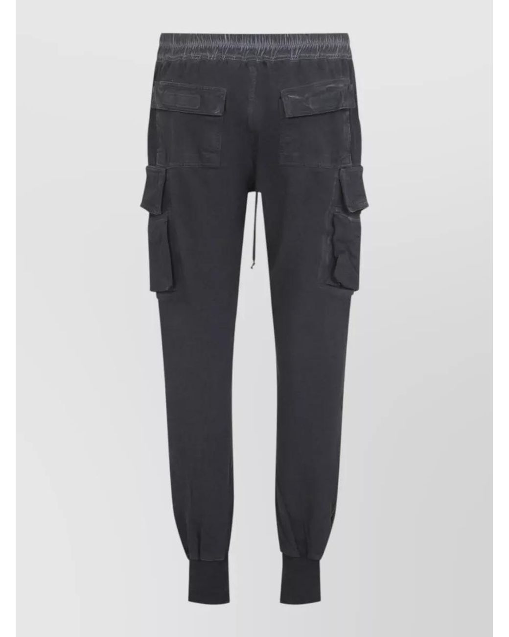 Rick Owens Blue Cotton Relaxed-Fit Tapered Cargo Pants for men