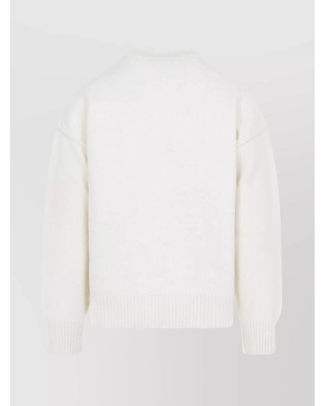 AMI White Wool Crewneck Sweater for men