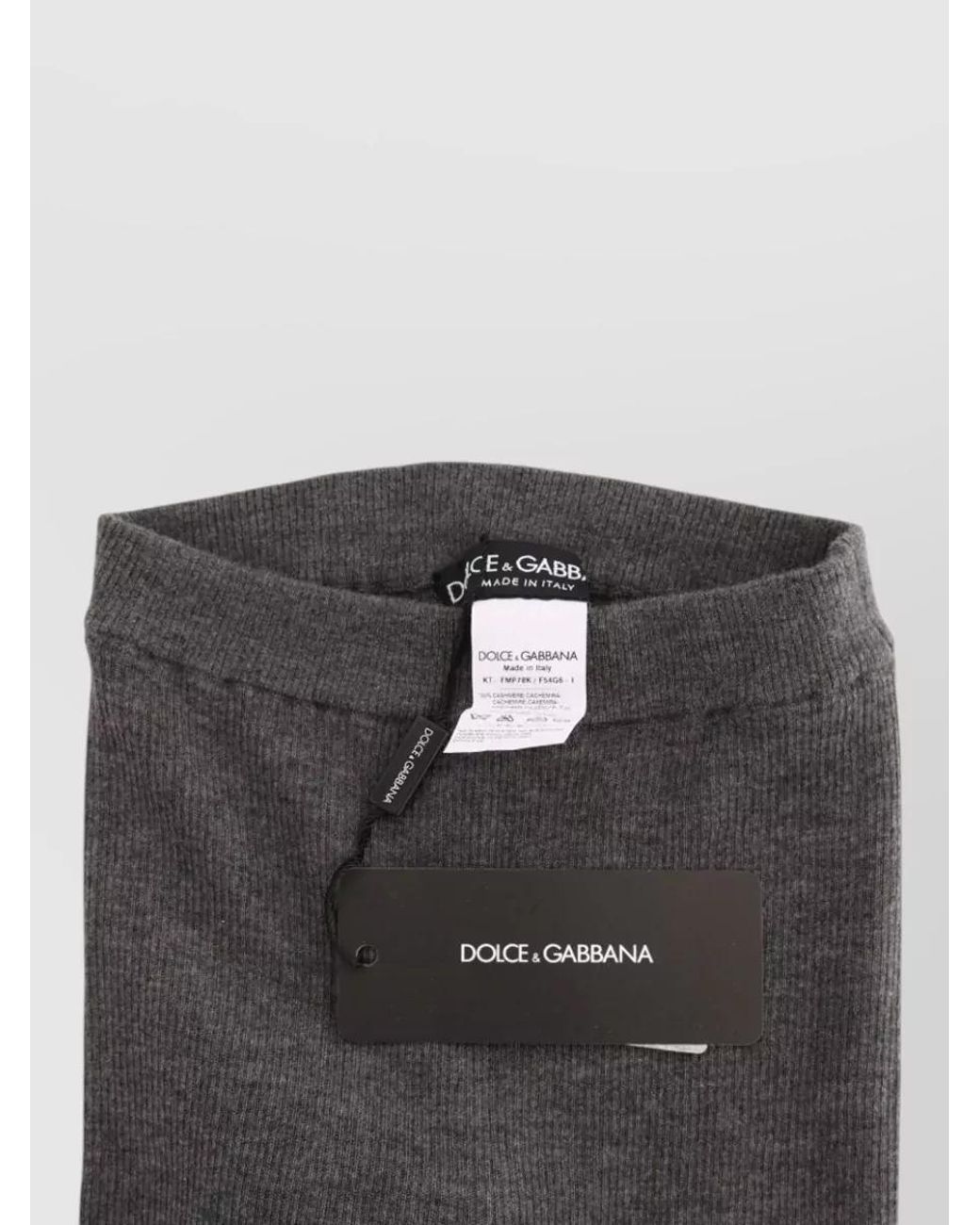 Dolce & Gabbana Gray Cashmere Ribbed Slim-Fit Leggings