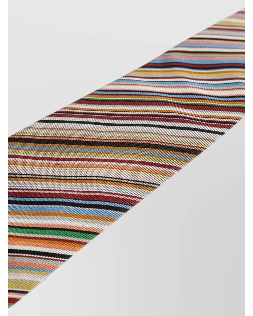 Paul Smith White Silk Signature Stripe Tie for men