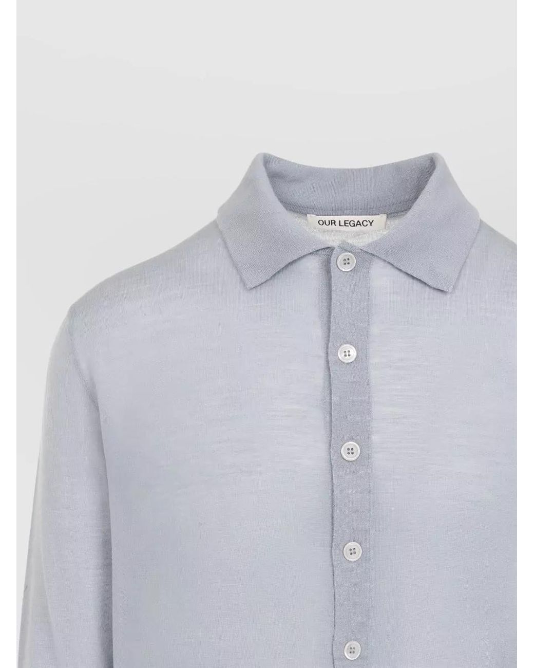 Our Legacy Blue Merino Wool Relaxed-Fit Cardigan for men
