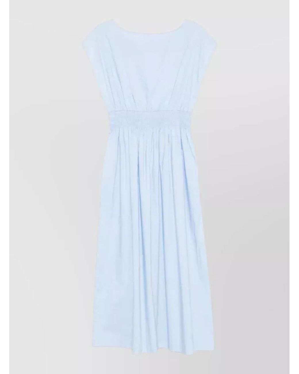 Roberto Collina White Cotton Elasticated-Waist Midi Dress