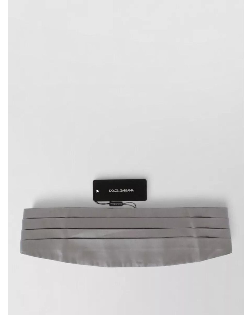 Dolce & Gabbana Gray Silk Pleated Cummerbund for men