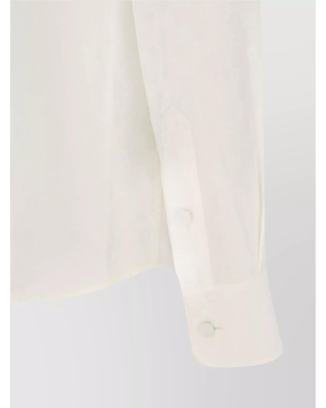 Gucci White Structured Collar Long Sleeve Top