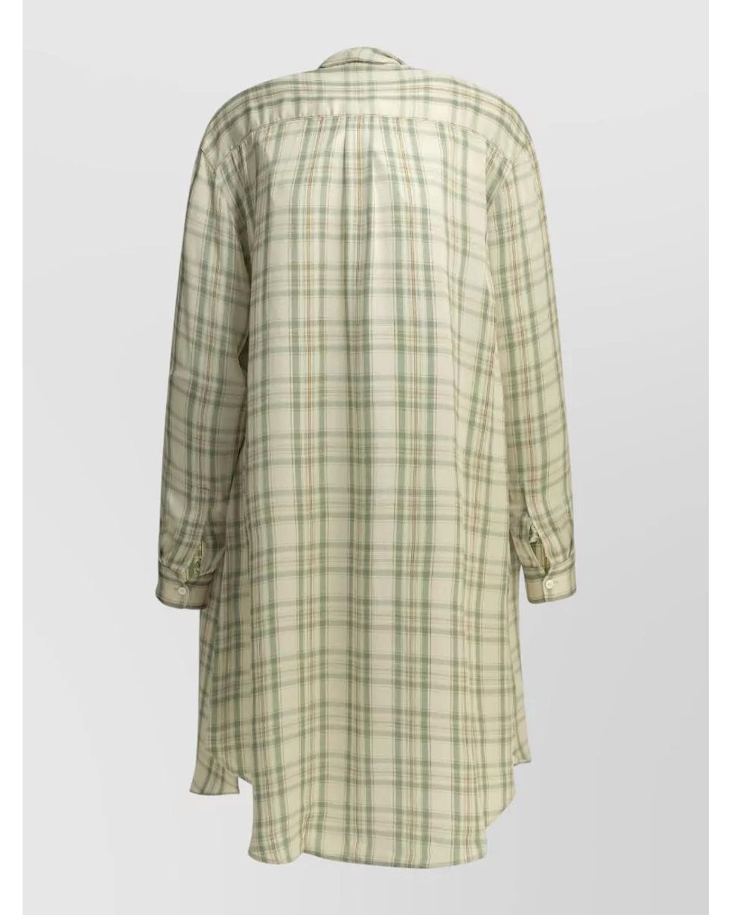 Acne Green Checked Viscose Mini Shirt Dress