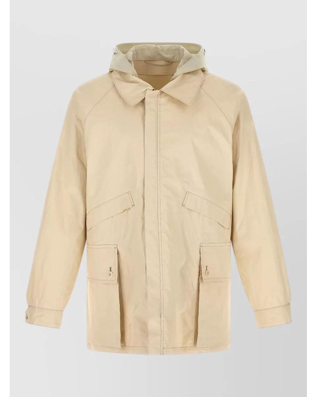 Lemaire Natural Waterproof Hooded Raincoat for men