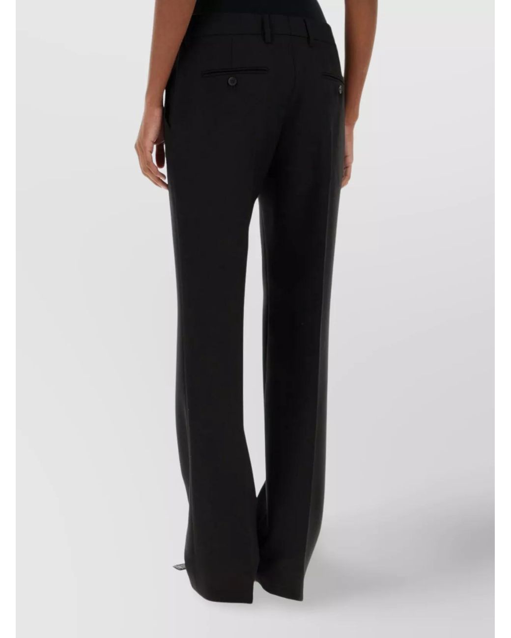 Prada Black Wool Pleated Tailored Trousers