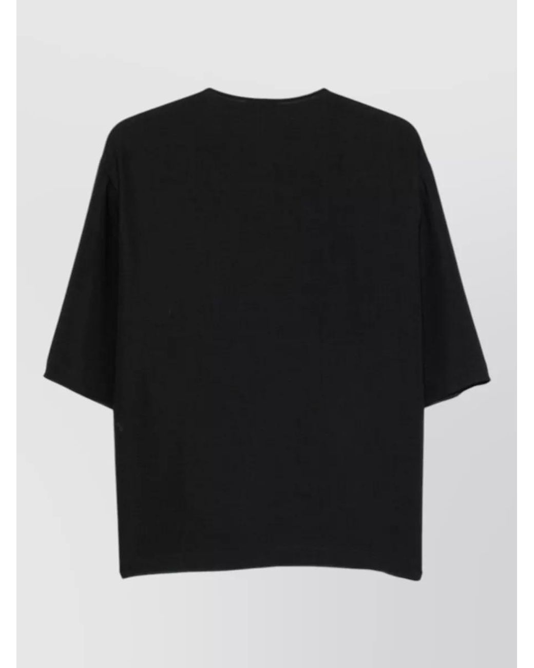 Emporio Armani Black Slub Knit Boxy Top