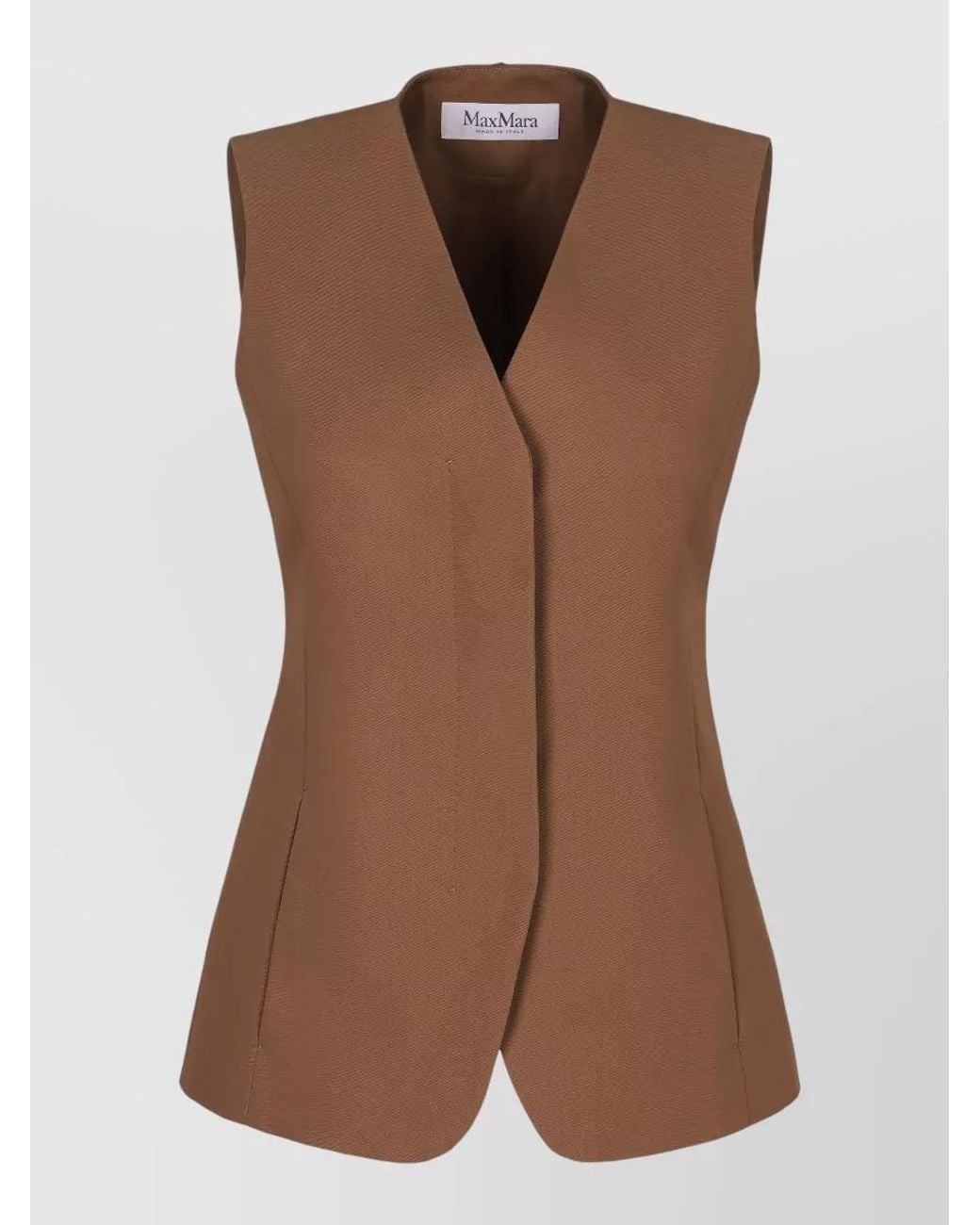 Max Mara Brown Cotton Single-Breasted Vest