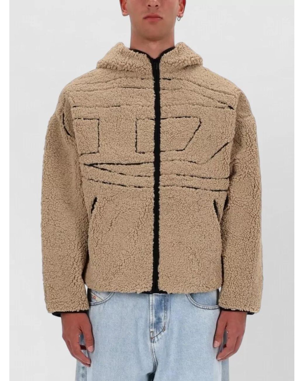 DIESEL White Hooded Jacket for men