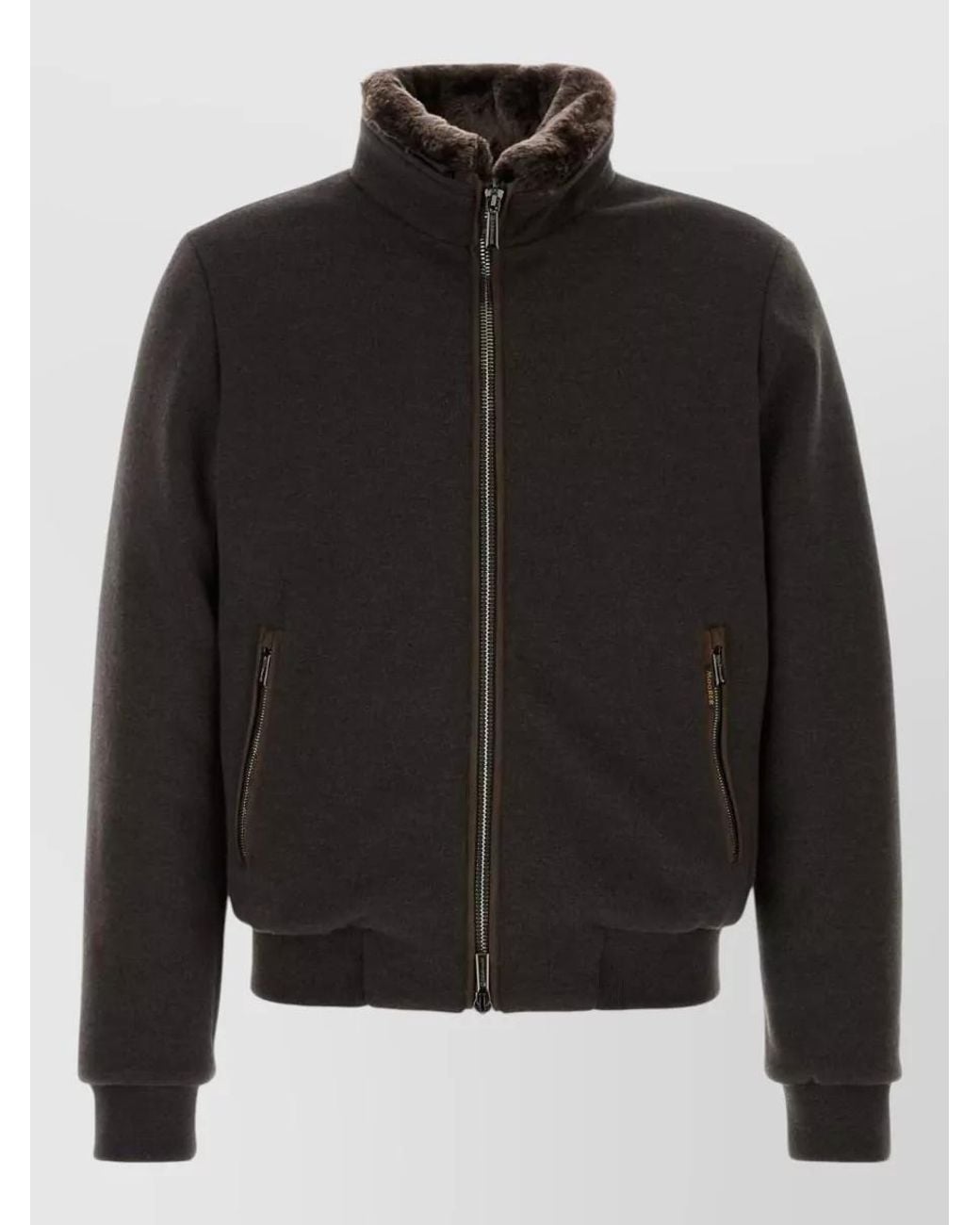 Moorer Black Cashmere Wool Down Padded Coat for men
