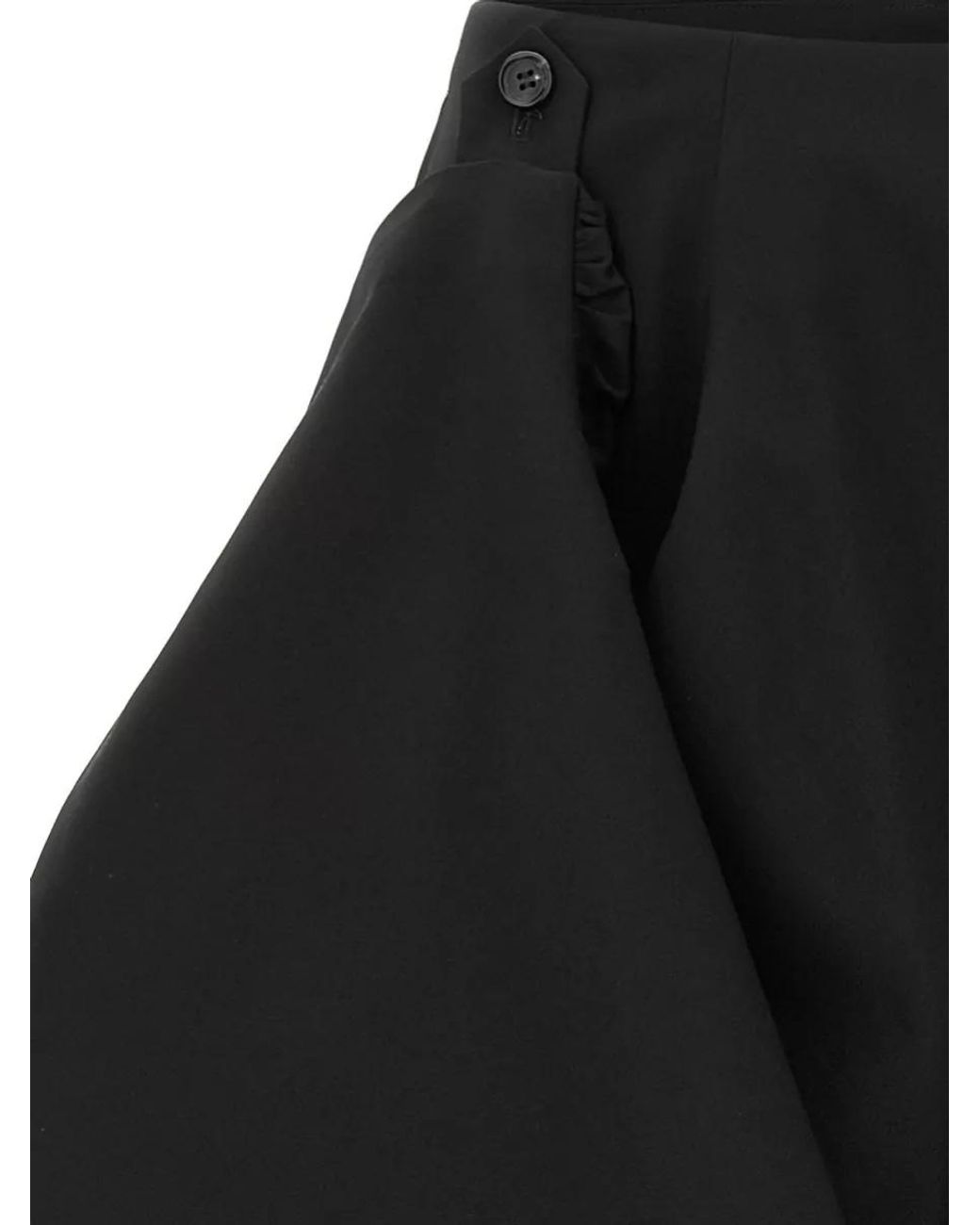 Comme des Garçons Black Wool Asymmetric Draped Skirt