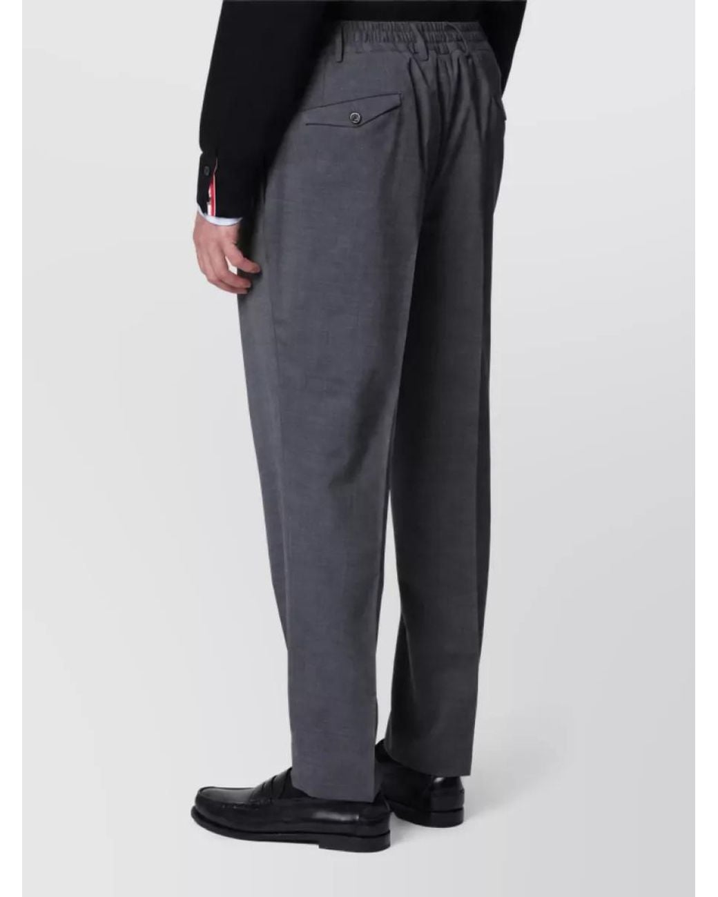 Santaniello Gray Wool Tailored Trousers for men