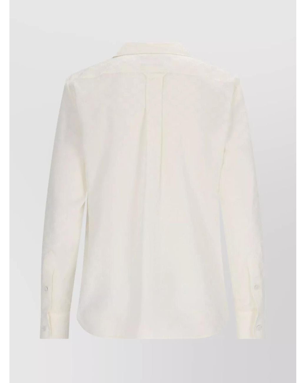 Gucci White Structured Collar Long Sleeve Top