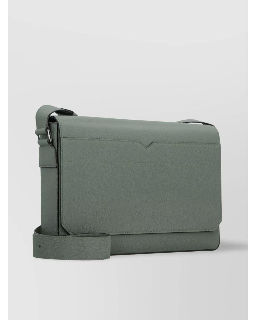 Valextra Gray Leather Messenger Bag for men