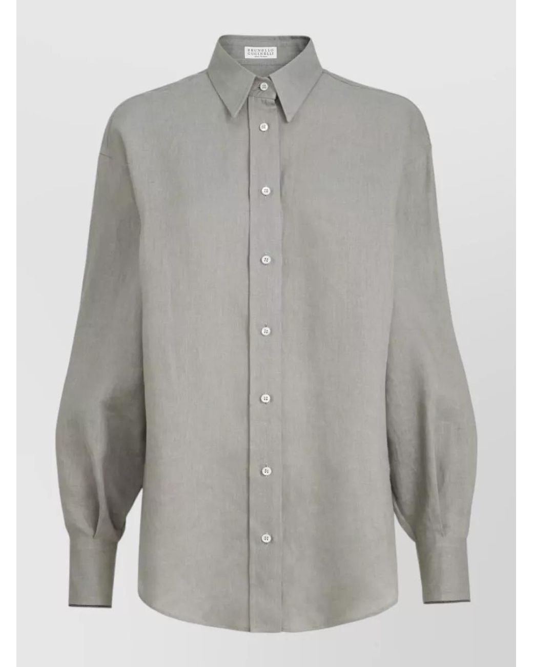 Brunello Cucinelli Gray Linen Shirt