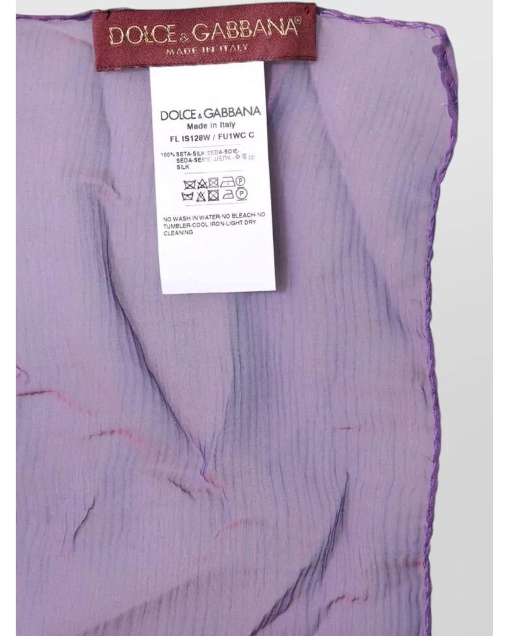 Dolce & Gabbana Purple Silk Rectangle Scarf
