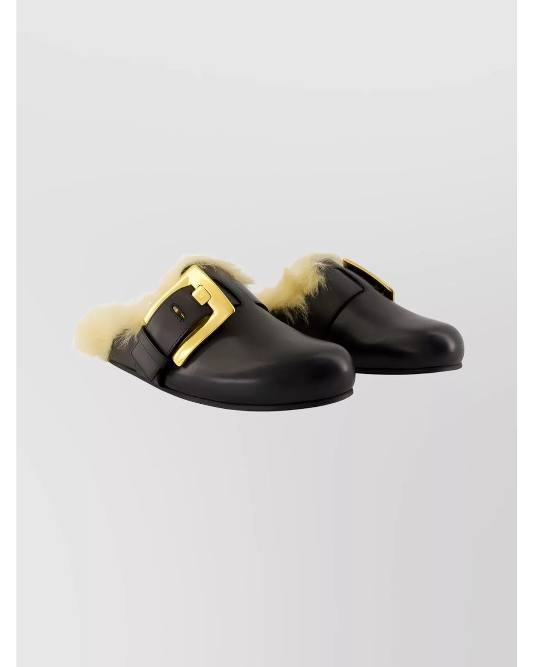Balmain Black Leather Mules
