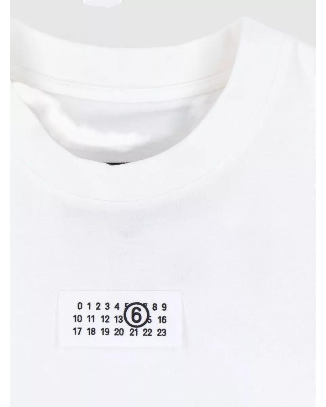 MM6 by Maison Margiela White Cotton Logo-Patch Short-Sleeve T-Shirt