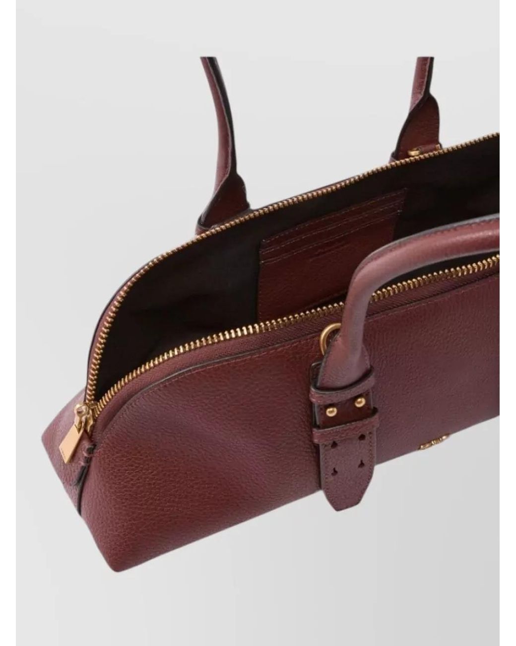 Pinko Purple Bowling Horizontal Big Sheep Leather Shoulder Bag