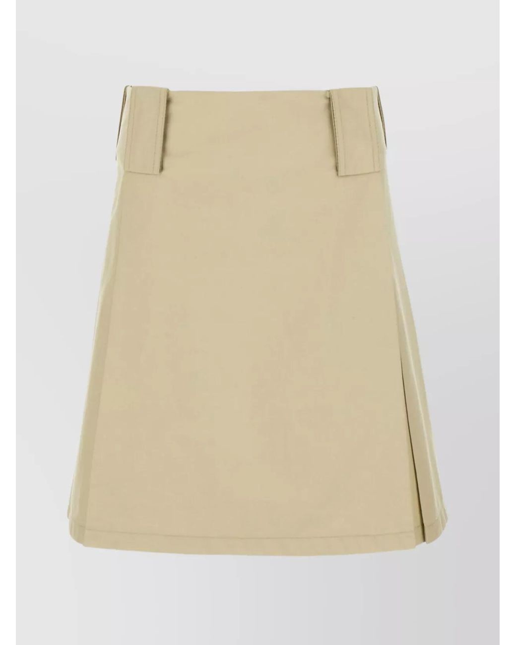 Burberry Natural Cotton Pleated Skirt