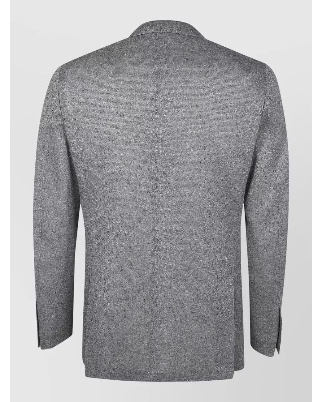 Lardini Gray Linen Cotton Knitted Suit Jacket for men
